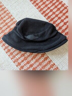 Vintage Lillie And Cohoe Women's Hat Fleece Black Warm Bucket Hat Made In Canada